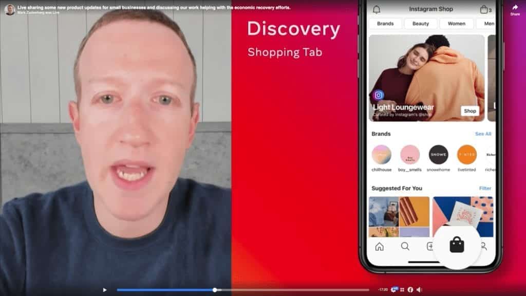 The new Facebook Shops update will include an Instagram Shops tab in the main Instagram menu.